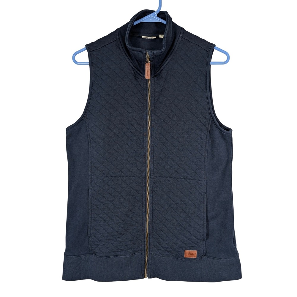 L.L. Bean Quilted Navy Blue Full-Zip Vest